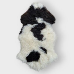 Cream + Black Mongolian Sheepskin 43" x 24" Grade B